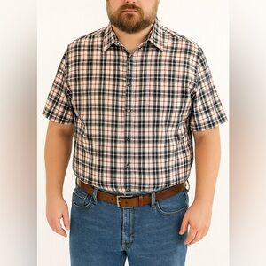 Denver Hayes classic fit short sleeve shirt for Men.Size 3XL